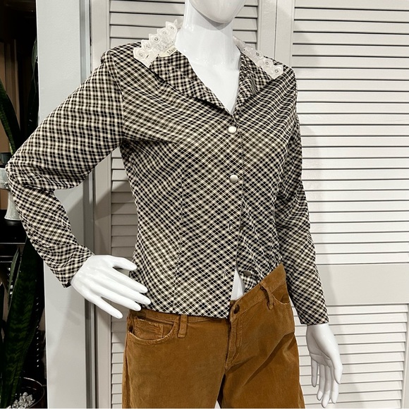 Vintage Plaid Button Down Blouse - Picture 3 of 11